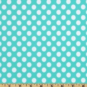 All About the Dots, Aqua Rainpuk, Michael Miller Fabric SOFTSHELL, raincoat kuspuk for women and girls