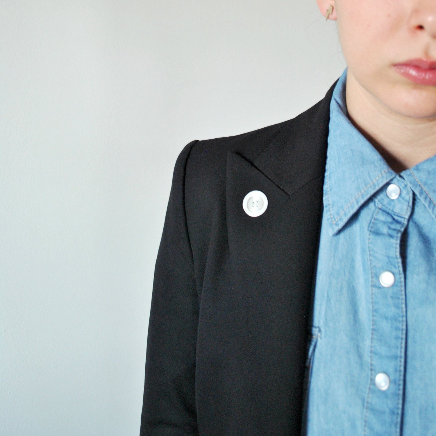 Lost Button Brooch - Sterling Silver Pinback Button