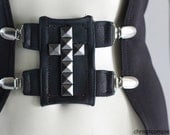 Leather Belt Piece Cross Metal Crucifix Steampunk Victorian Kawaii Lolita Handmade - Chrisst Unique Fashion - SPECIAL ETSY PRICE