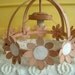 Vintage Pink Metal Daisy Flower Hanging Light Ceiling Fixture