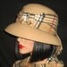 TOWN and COUNTRY CLOCHE - Camel Wool Bell Cloche With Cashmere Burberry Plaid Designer Band