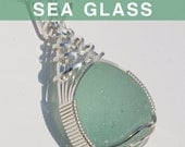 Large Seafoam Sea Glass Pendant