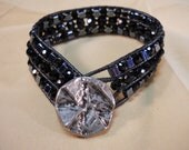 Triple Row leather bracelet