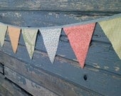 Fabric Bunting Flags Aqua, Pink, Lime Green, Orange Pennant Flag Girls room Decor, Party Buntings Il_170x135