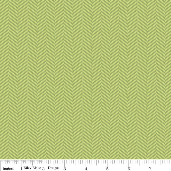 Riley Blake Designs "Apple Of My Eye" Herringbone in Green -- C2896