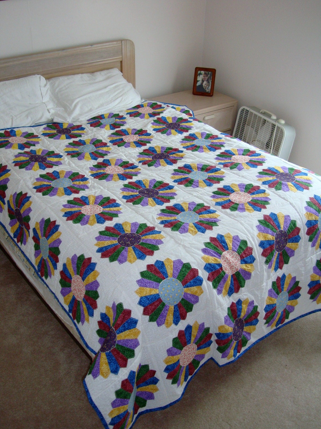 Handmade Queen Size Quilt by quiltsbykym on Etsy