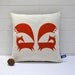 Hand Screen Printed Fox Cushion Cover in Burnt Orange