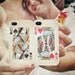 SET of 2 iPhone 4 / 4s Cases. Wedding / Anniversary / Christmas Gift King & Queen vintage playing cards. READY to SHIP Phone Accessory