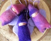 Waldorf Christmas Angel Ornaments, Holiday Ornaments, Angel Gnome Baby, Pink, Purple, hand dyed