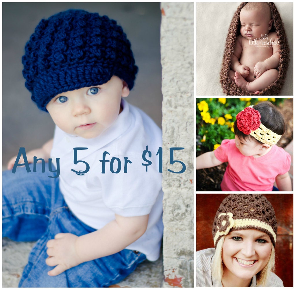 ANY 5 for 15 Dollars - Crochet Patterns - SELL what you make