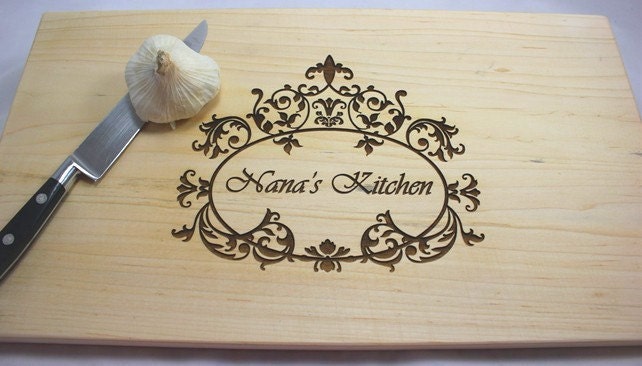 NEW Custom, Personalized Engraved Kitchen Wood Cutting Board - Maple Wood - 15" x 9" Il_570xn