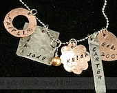 Mixed Metal Hand Stamped Necklace - Mixed Media Neckalce - Personalized and Unique - Family Necklace