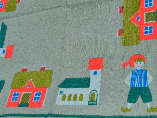 Vintage Scandinavian Modern Dala Tablecloth on Etsy by EdibleComplex