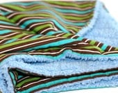 Baby Boy Lovey Wooby Green Blue and Brown Ultra Cuddle Lovey Security Blanket EtsyKids Team