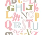 ABC Alphabet Poster Print in Girlie Version 8x10