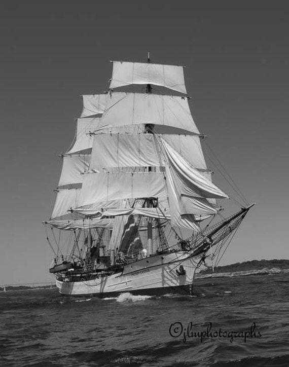 Black And White Photographytall Ships Under Sail By Jlmphotographs