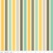 Aqua Yellow and Grey Stripe Fabric, Seaside by October Afternoon for Riley Blake, Stripe Print in Grey, 1 Yard