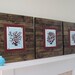 24X24 Super Big Dark Wood Plank Frames with Graphic Art Coral Sillhouettes for 8x10