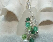 Sea Glass Beach Glass Multi Colored Charming Lake Bottle Necklace