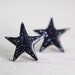 star earrings in sparkly charcoal - sparkly star post earrings - sterling silver post