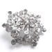 Weiss Rhinestone Brooch - Vintage 1950s Silver Tone Signed Designer Costume Jewelry / Shiny Dome