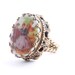 Vintage Cameo Ring - Gold Tone Porcelain Germany Costume Jewelry / Victorian Couple