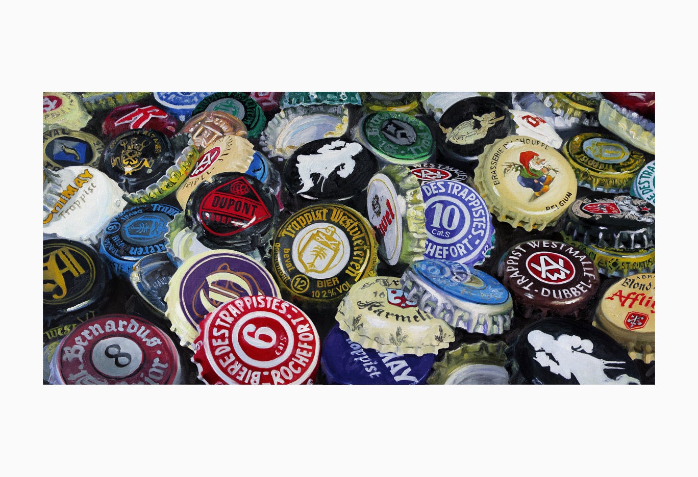 Great Breweries of Belgium  - a large scale fine art print from an original oil painting - 13x19in