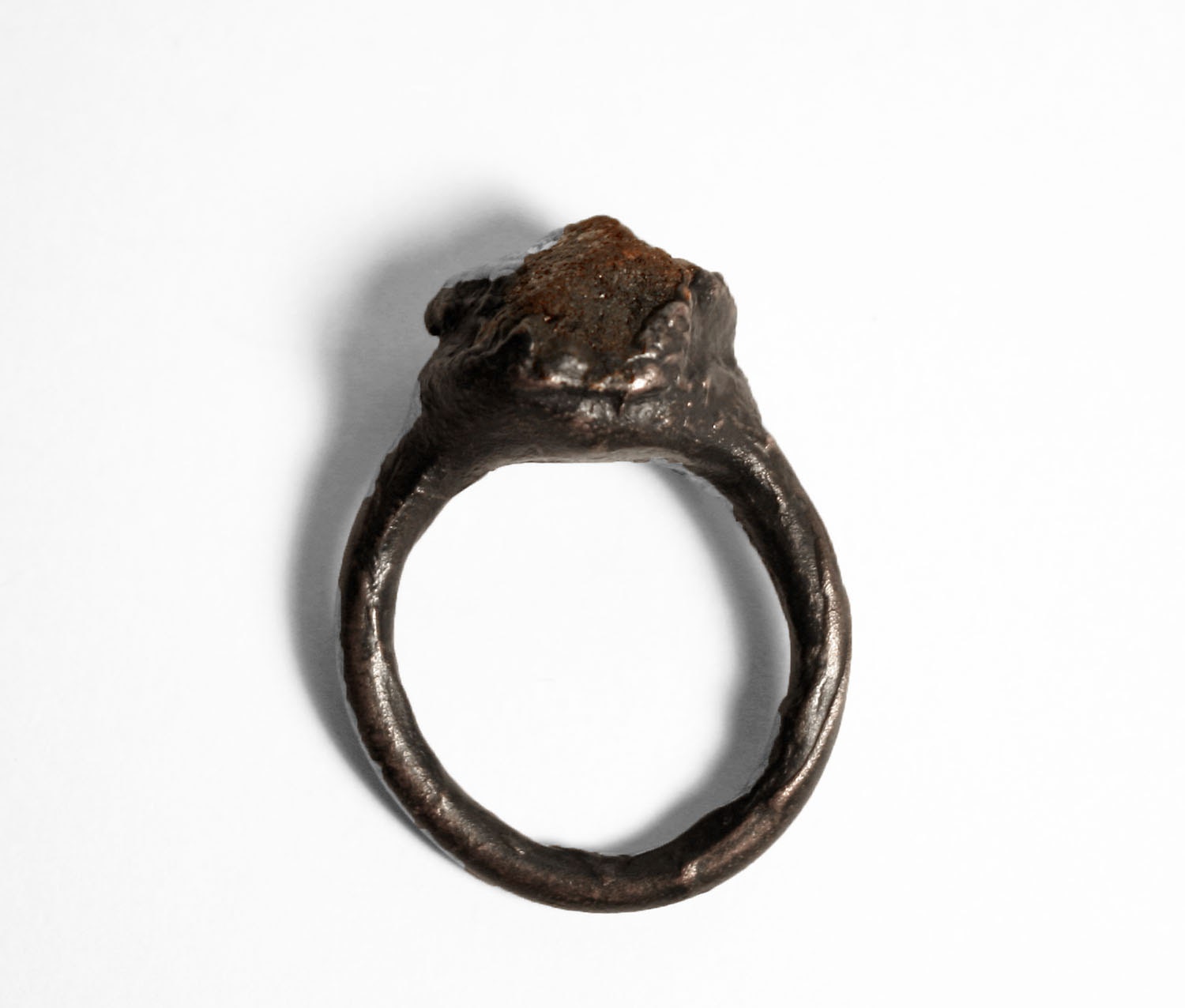 Copper Ring in Ruby // Hand Sculpted Rustic Electroformed Gemstone Mineral Copper Ring With Ruby (9)