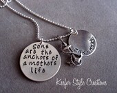 Hand Stamped Mother/Son necklace