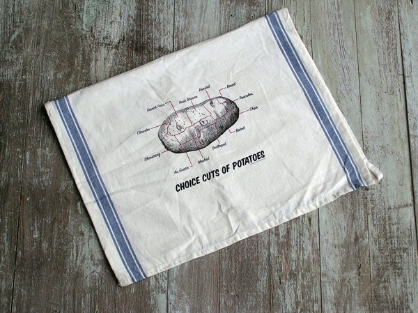 Choice Cuts of Potato Tea Towel for the vegetarian in your life