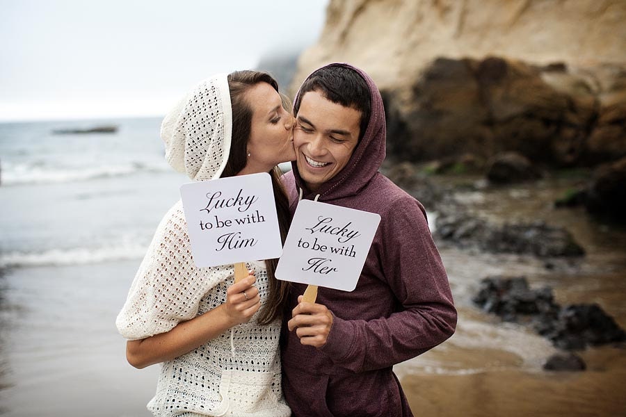 Set of Save the Date Engagement Picture Signs - Lucky