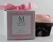 Simply Elegant MONOGRAM - One Dozen Cupcake Mix BABY SHOWER Favors- Your color choice