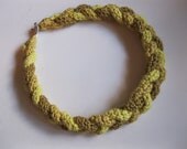 Crochet Braided Necklace in Yellows
