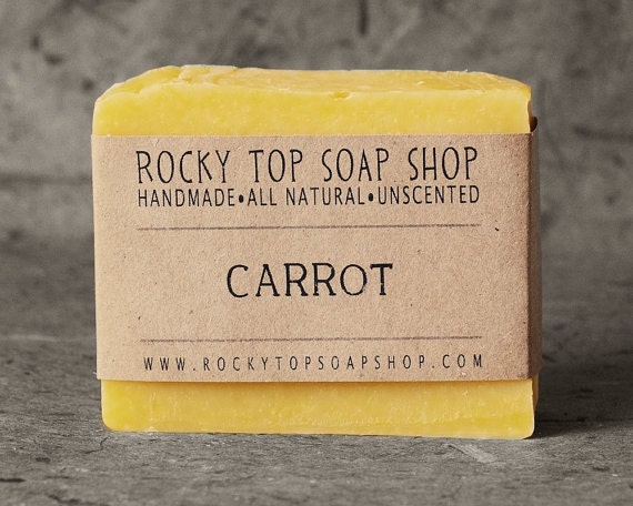 Carrot Soap - All Natural Soap, Handmade Soap, Cold Process Soap, Unscented Soap, Vegan Soap