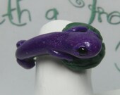Purple Lizard Polymer Clay Jewelry decorated Adjustible band