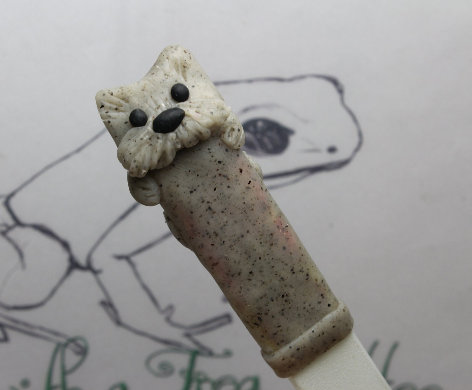Terrier Polymer Clay decorated Glass Nail File