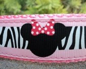 Wild Minnie Mouse Dog Collar 1" Adjustable Quick Release