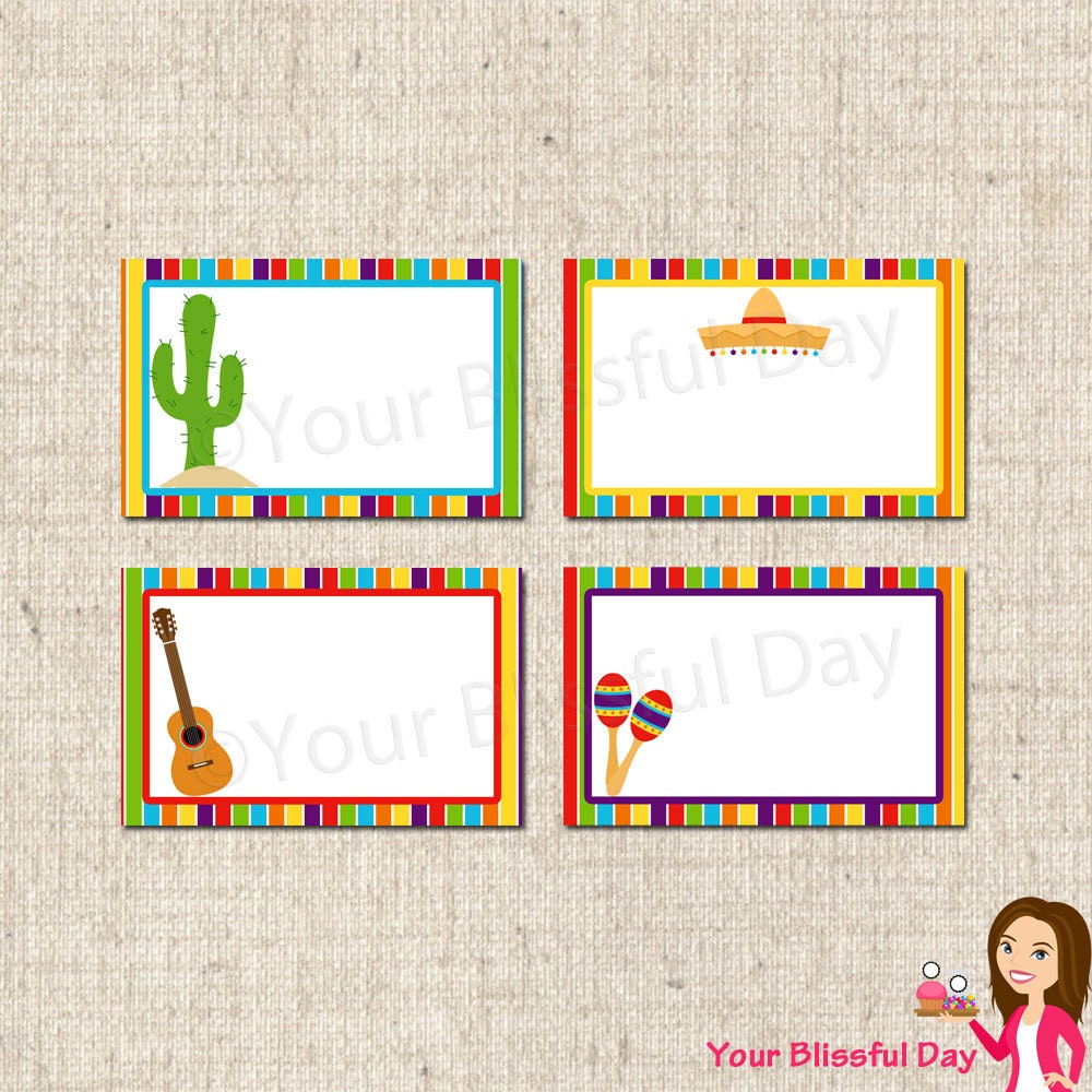 PRINTABLE Fiesta Label Tents Il_570xn
