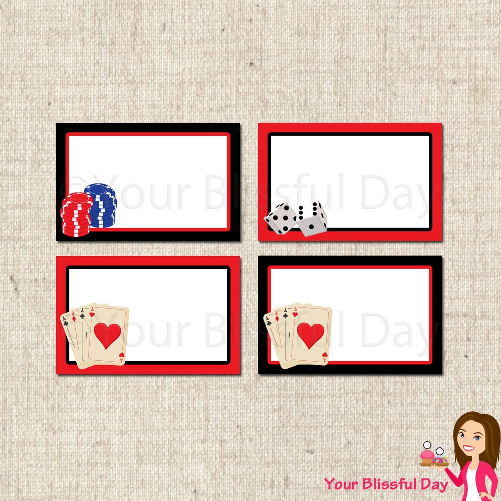 PRINTABLE Poker Party Label Tents Il_570xn