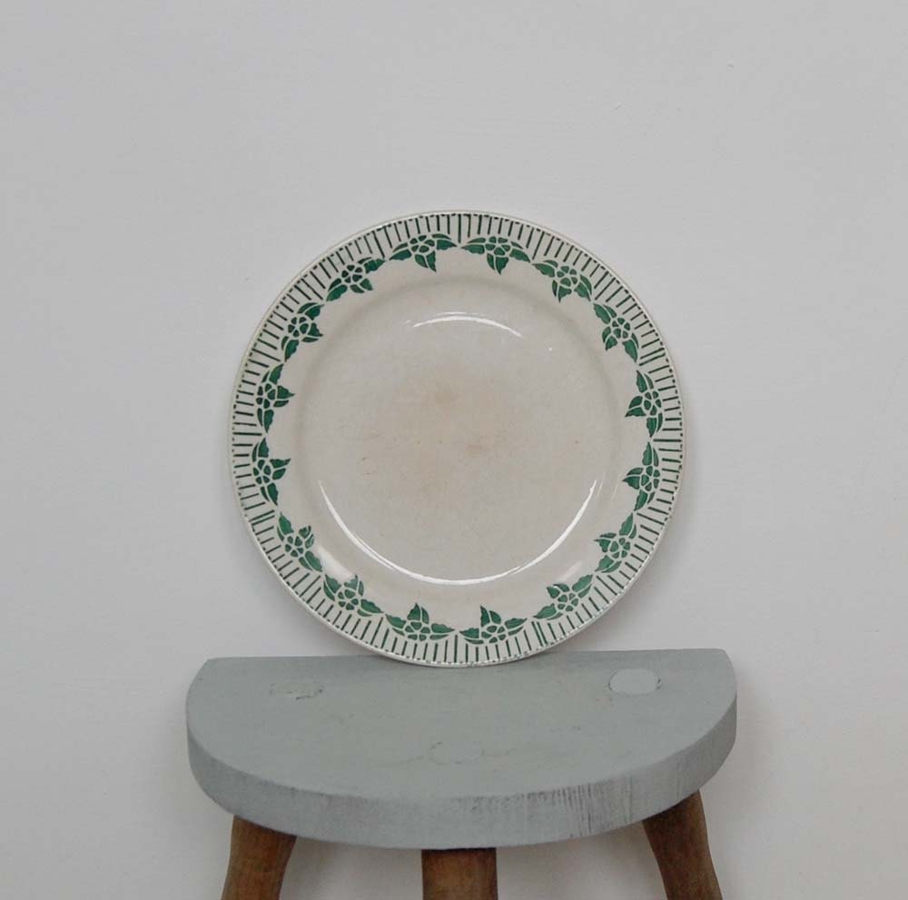 Vintage French Green Plate