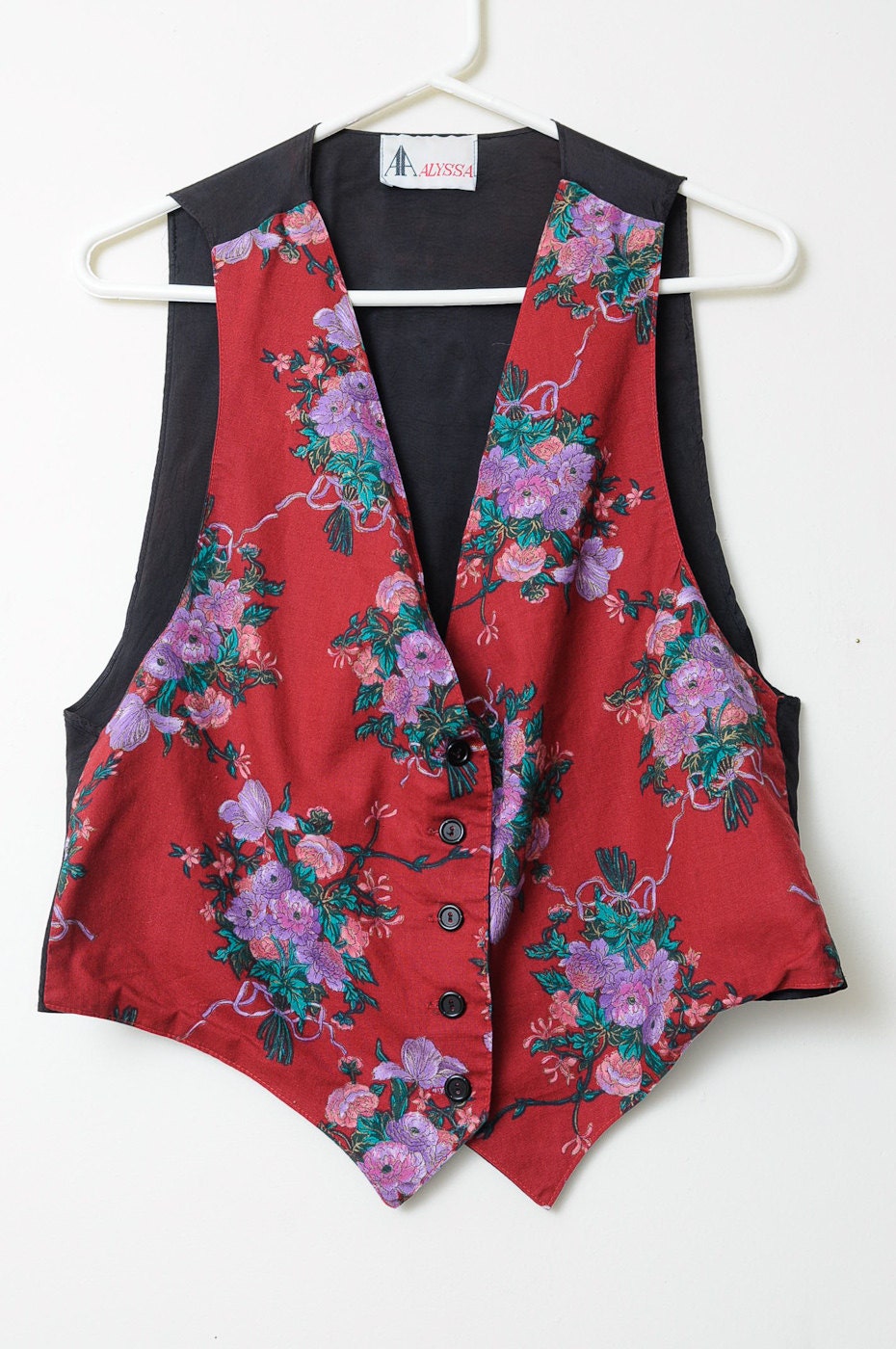 Vintage 80/90s Floral Print Bright Colored Vest