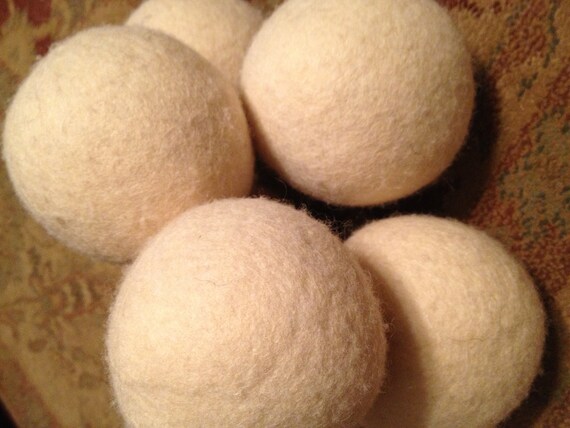 Sweet Gumball wool dryer balls--ivory snow