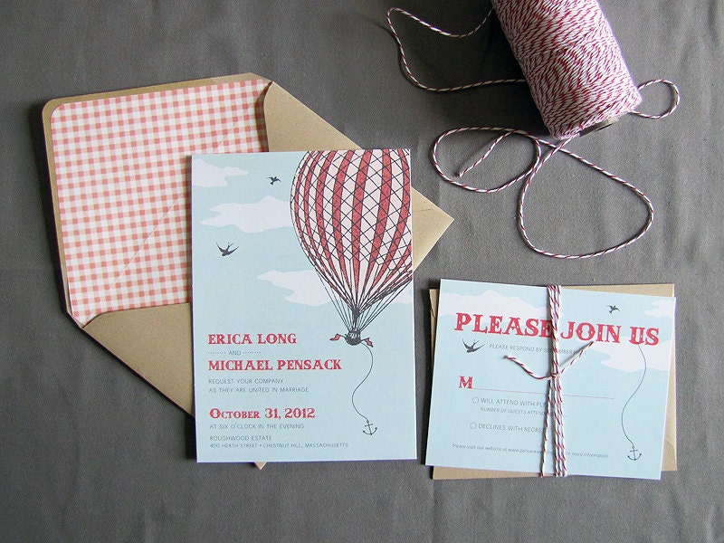 Love is in the Air  Wedding Invitations