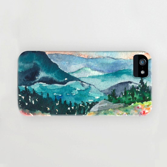 iPhone Valley of Dreams Case - Watercolor Painting - Brazen Art Cell Phone Cover  - iPhone 5 iPhone 4 4s iPhone 3g Case