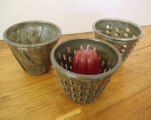 3 Vintage Grater Candle Holders - INDUSTRIAL Design - Unique - Farmhouse - French Country - Vintage Home Decor