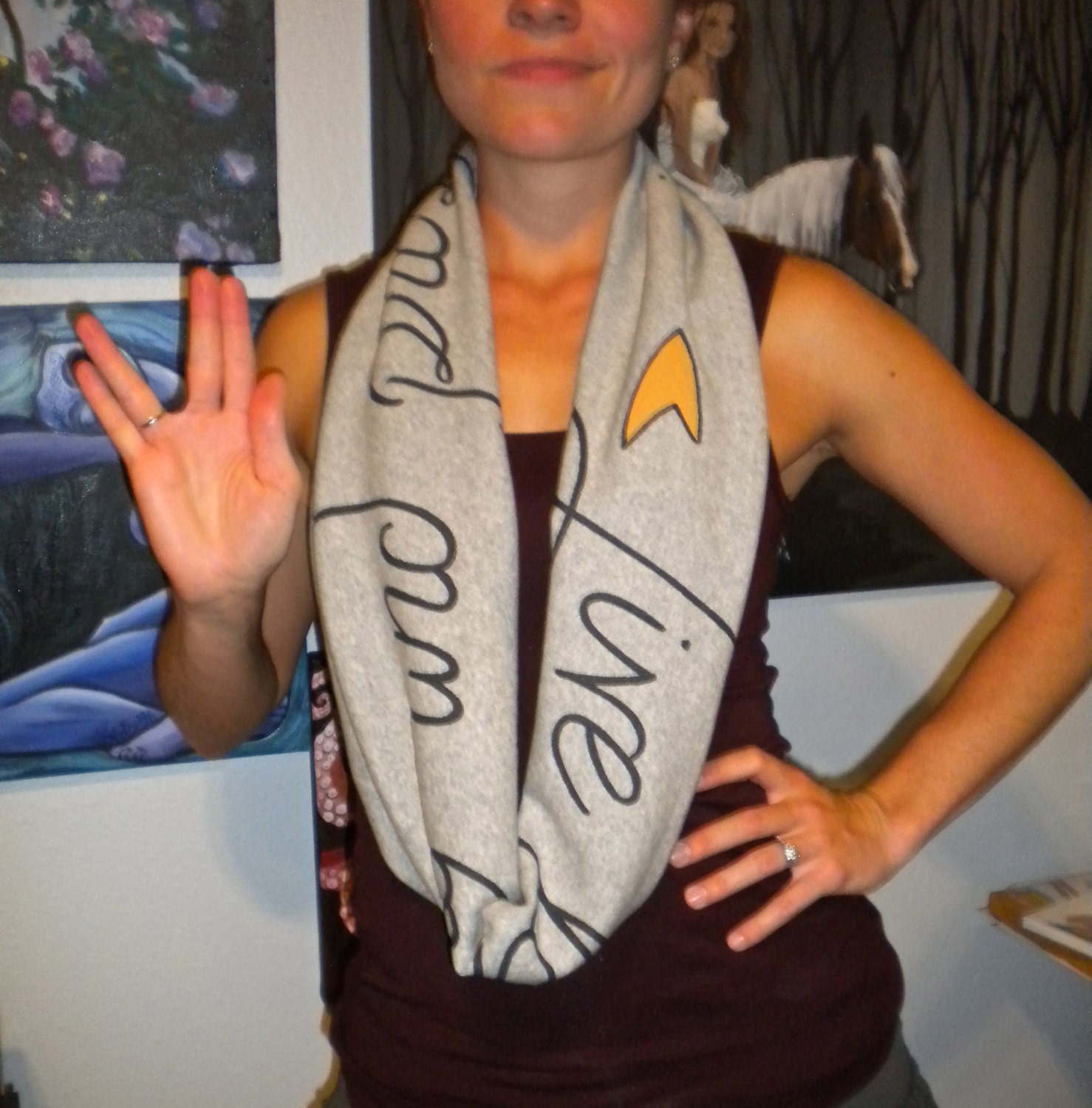 Star Trek Infinity Scarf Spock Quote Live long and prosper Vulcan