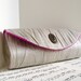 Bridal Party Clutch. Custom colors. Gathered silk clutch with keyhole. Personalized Bridesmaid bag.