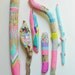 Neon Painted Sticks - 8 Piece Collection, Home Decor Props - Mantle Piece, Pattern, Driftwood Art, Stripes, Circles, Dots, Triangles, Boho