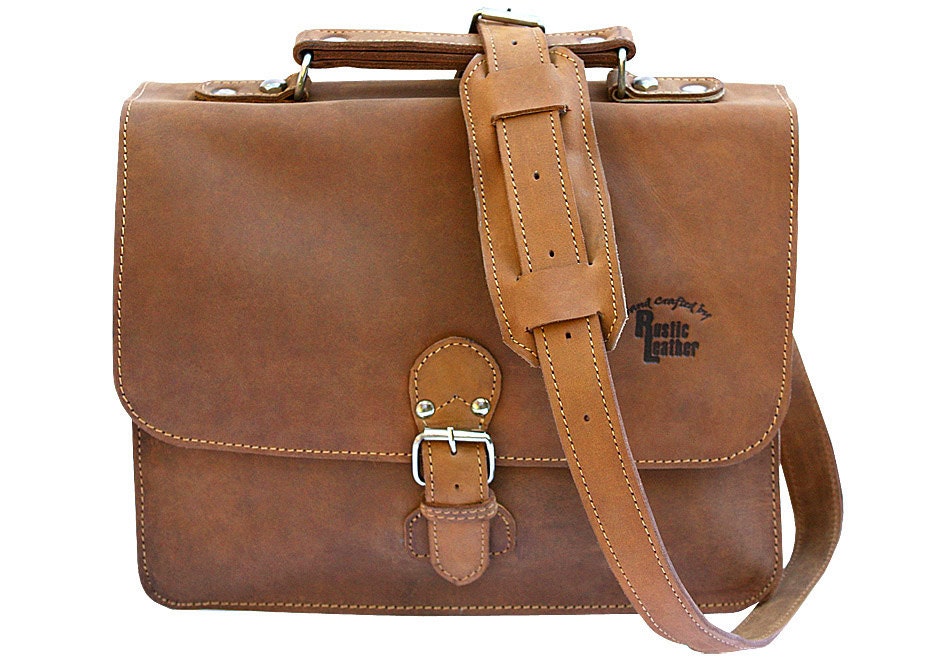 Leather Retro Mailbag - Buckskin Tan Distressed, Rugged