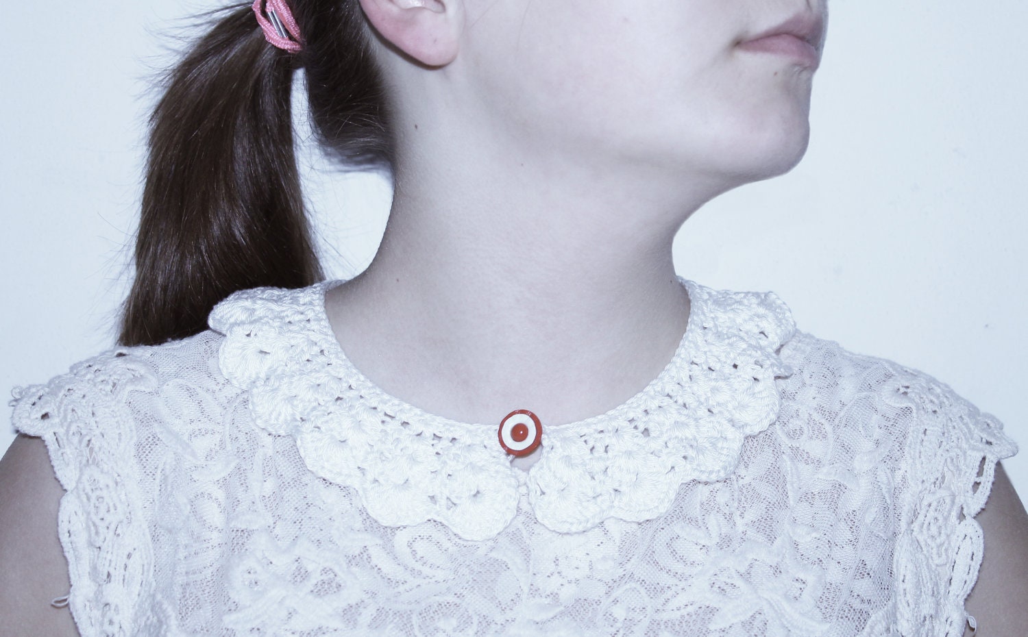 white crochet collar